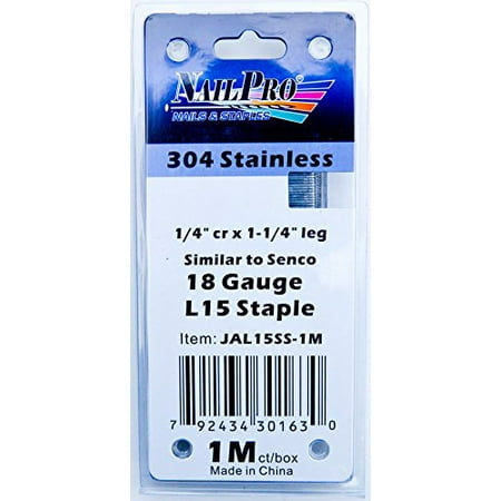 PREBENA E32CRV 18GA Staples Stainless Steel Narrow Crown 1/4 x 1-1/4 Length SS 316 1,000-Pack Senco L Type PREBENA E32CRV 18GA Staples Stainless Steel Narrow Crown 1/4 x 1-1/4 Length SS 316 1,000-Pack Senco L Type